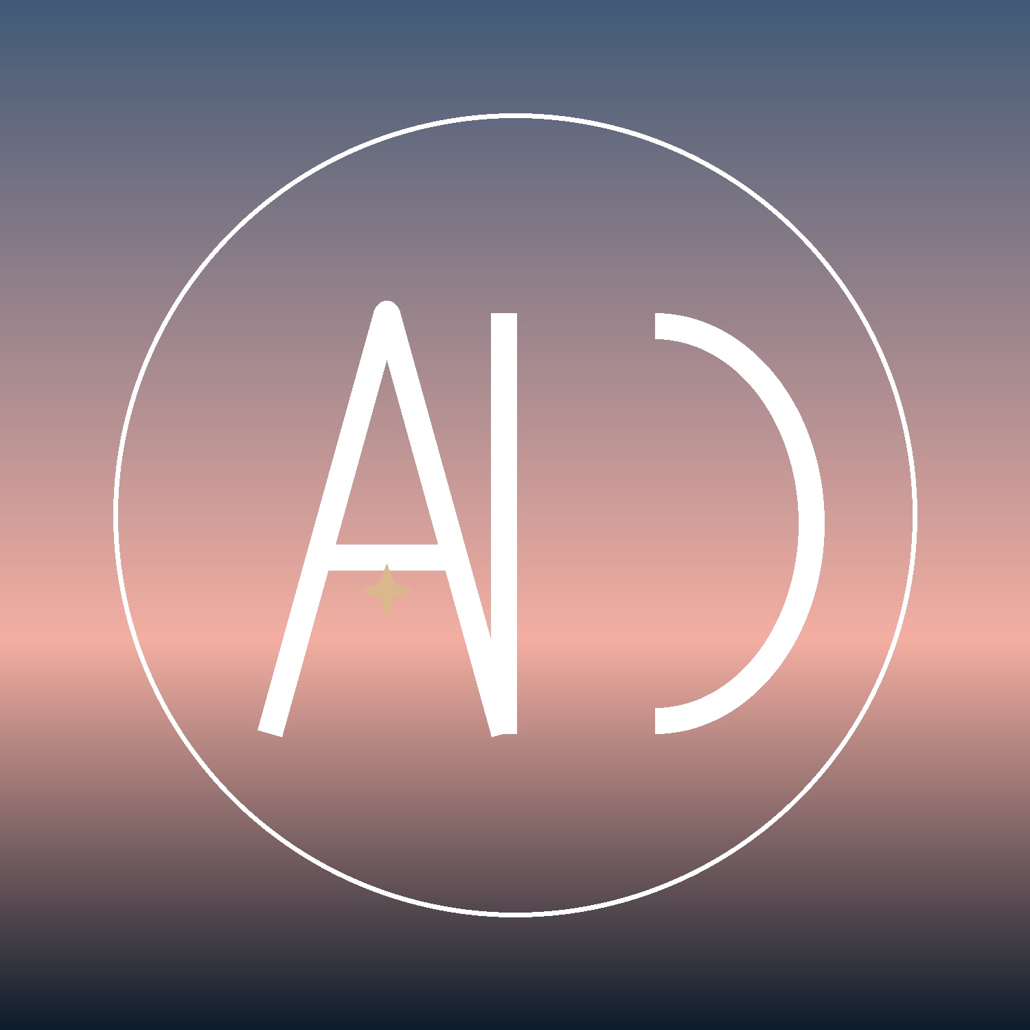 Avid Days abstract horizon artwork in warm sunrise tones